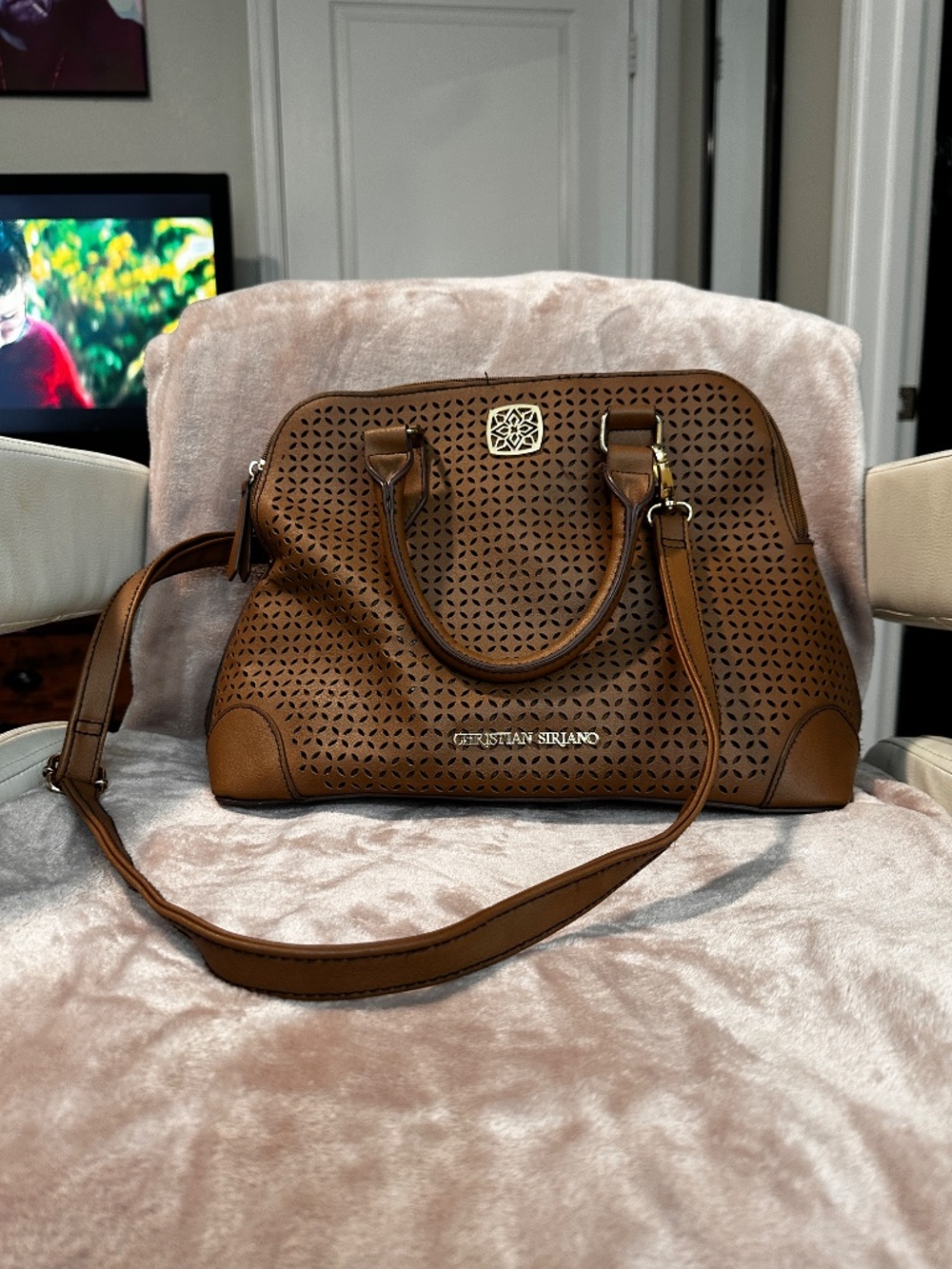 Brown Christian Siriano handbag
